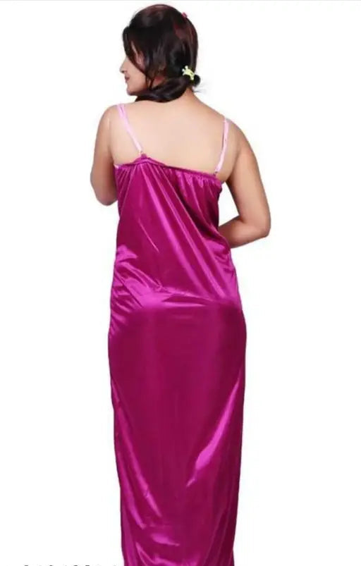Satin embroidery two pieces Nightdress