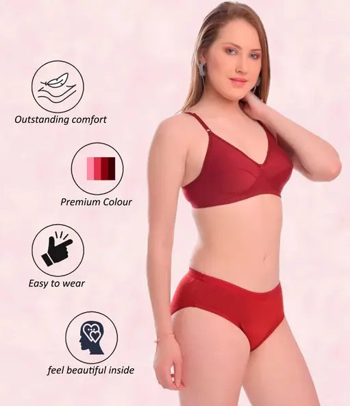 NARSHIKA solid women bra panty sets pack of 4