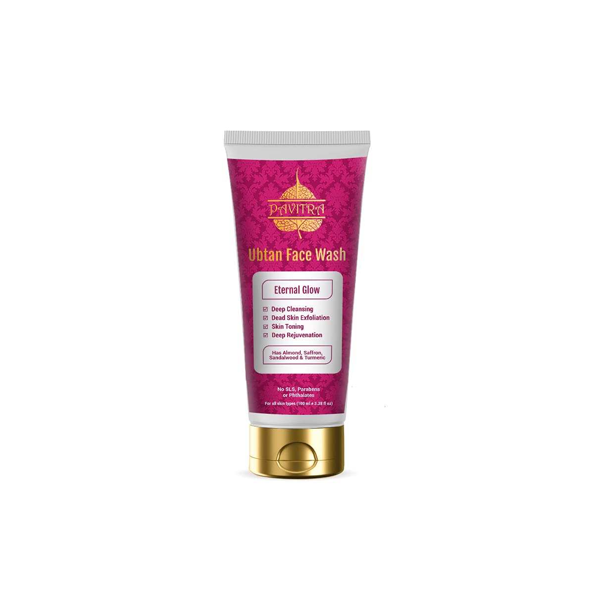 Pavitra+ Ubtan Glow Face wash for Tan Removal with Almond, Saffron and Sandalwood 100ml