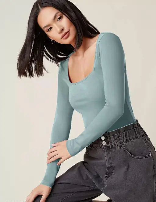 Square Neck Fitted Top