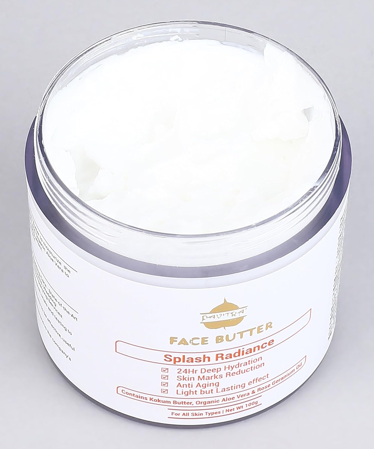 Pavitra+ Face Butter for Moisturization & Hydration with Organic Aloe Vera, Kokum Butter & Vitamin E 100gm (Pack of 1)