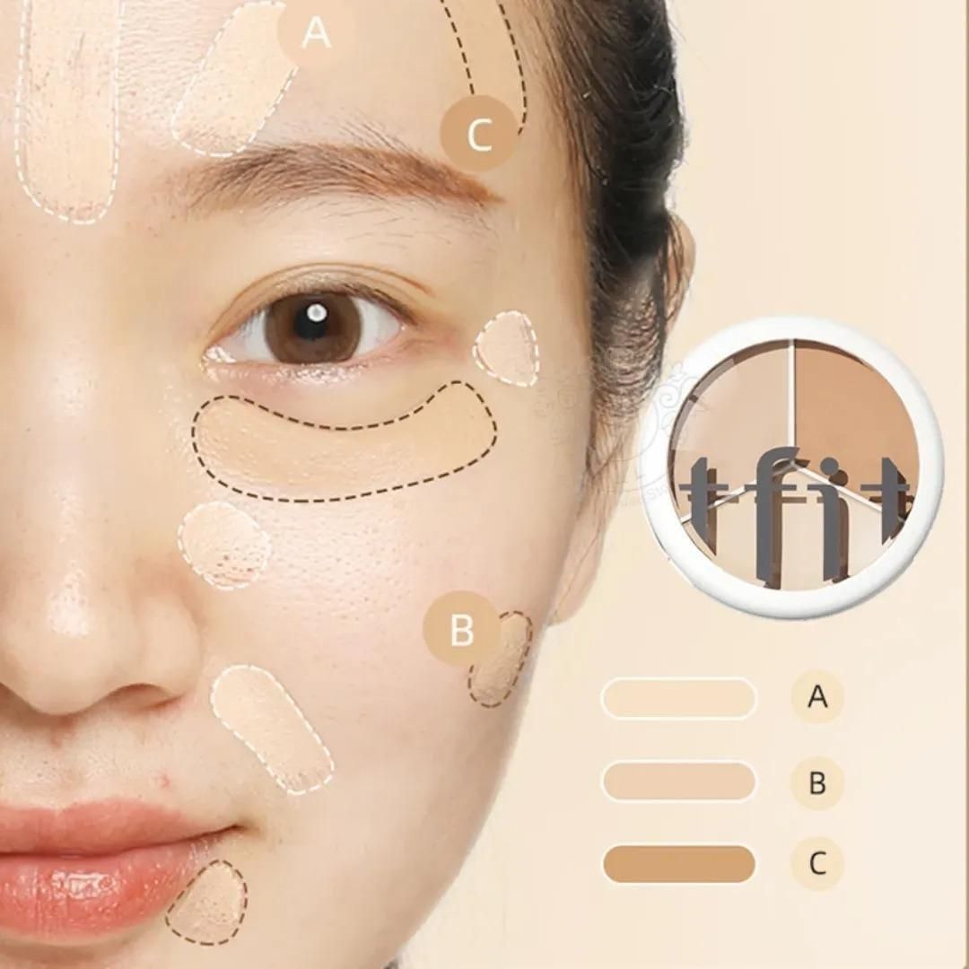 Full Cover Up Pro Concealer Palette 3 in 1 Pack of 1