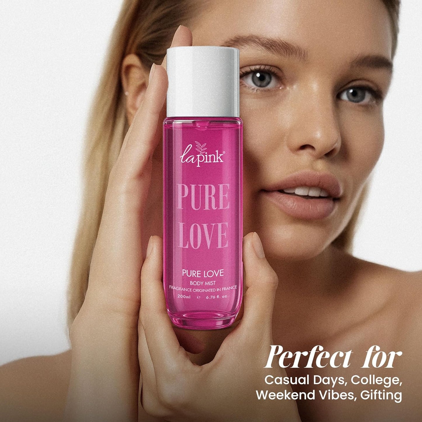 La Pink Pure Love Body Mist 200ml | French-Inspired Fragrance | Long Lasting Body Spray for Women & Men with Fresh & Sensual Notes