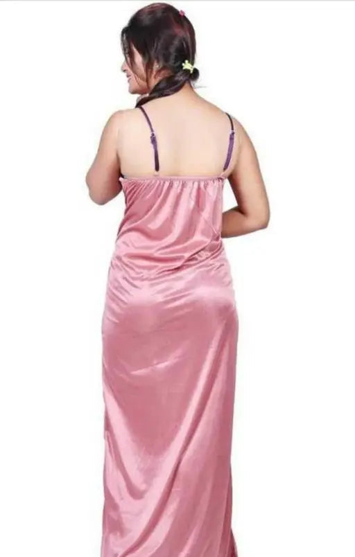 Satin embroidery two pieces Nightdress