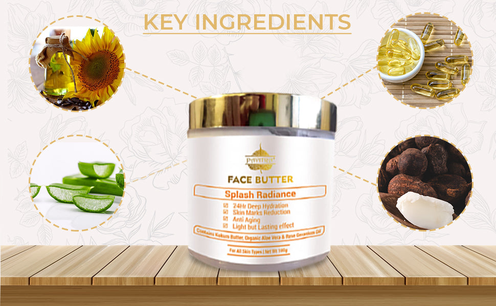 Pavitra+ Face Butter for Moisturization & Hydration with Organic Aloe Vera, Kokum Butter & Vitamin E 100gm (Pack of 1)