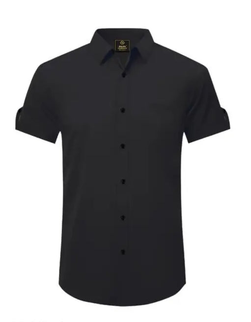 Men Regular Fit Solid Casual Shirt Cotton Blend Half Sleeve Spread Collar Shirt