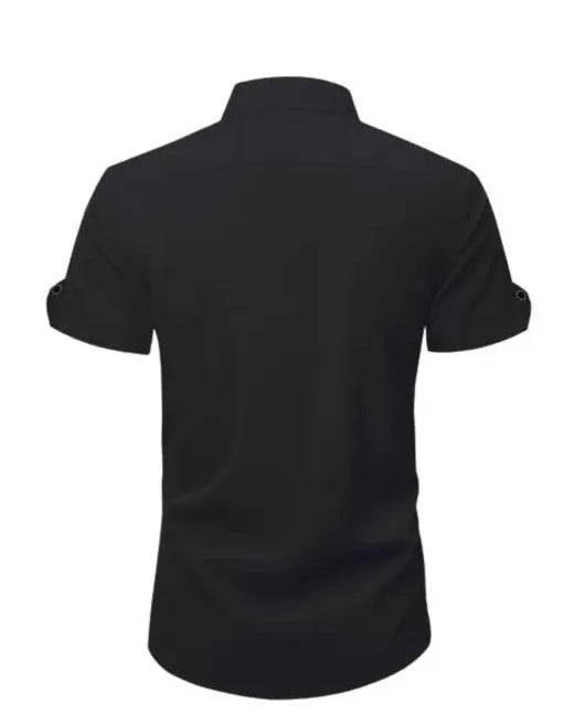 Men Regular Fit Solid Casual Shirt Cotton Blend Half Sleeve Spread Collar Shirt