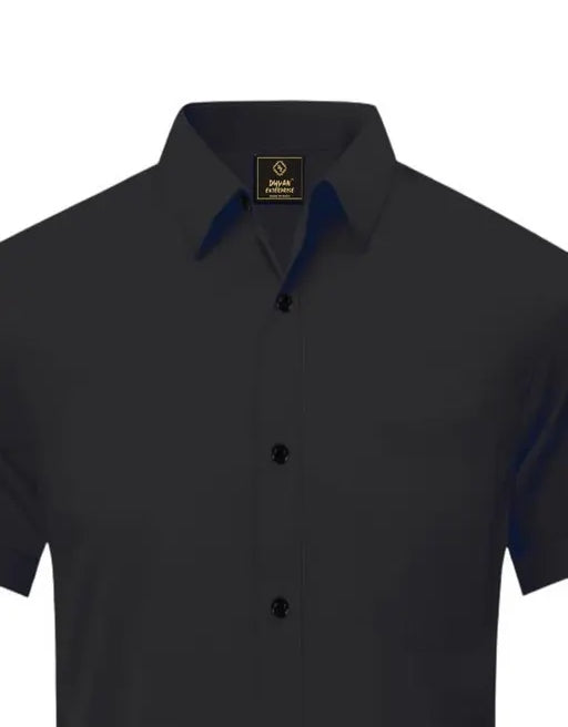 Men Regular Fit Solid Casual Shirt Cotton Blend Half Sleeve Spread Collar Shirt