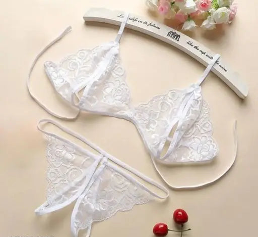 Women Lingerie Lace Babydoll. (White)